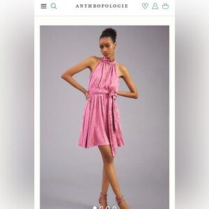 Anthropologie Halter Neck Mini Dress